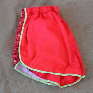Red and Yellow Short Exercise Shorts